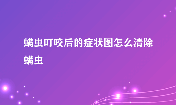 螨虫叮咬后的症状图怎么清除螨虫