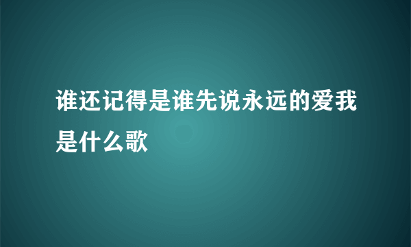 谁还记得是谁先说永远的爱我是什么歌