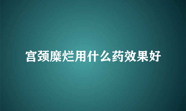 宫颈糜烂用什么药效果好