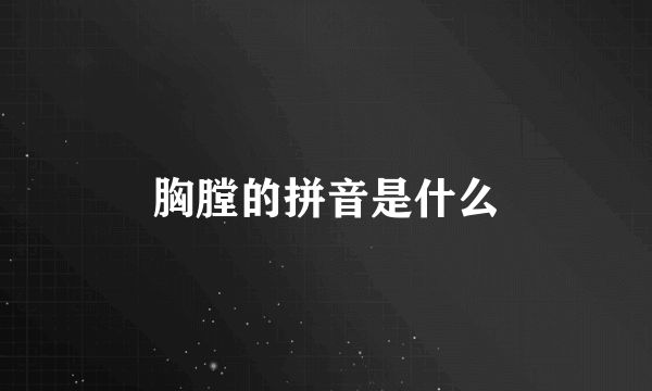 胸膛的拼音是什么