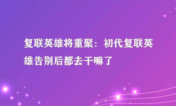 复联英雄将重聚：初代复联英雄告别后都去干嘛了