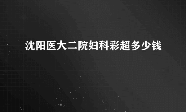 沈阳医大二院妇科彩超多少钱