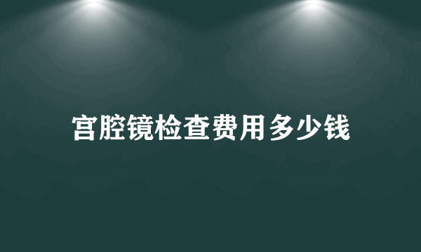 宫腔镜检查费用多少钱