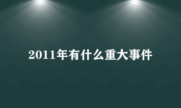 2011年有什么重大事件