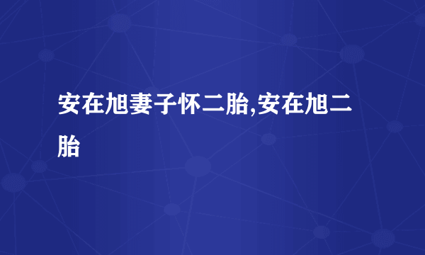 安在旭妻子怀二胎,安在旭二胎