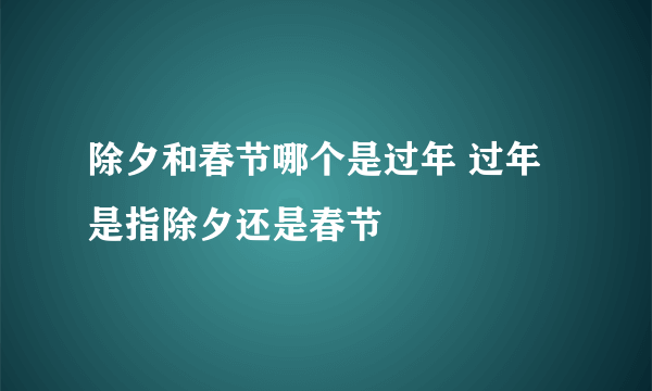 除夕和春节哪个是过年 过年是指除夕还是春节