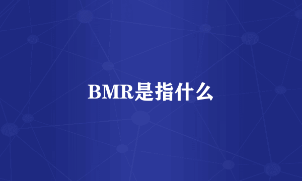 BMR是指什么