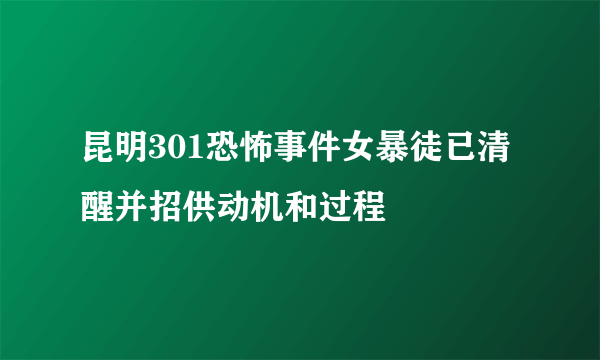 昆明301恐怖事件女暴徒已清醒并招供动机和过程