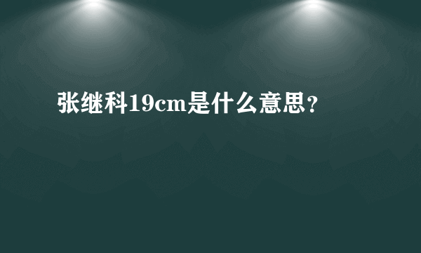 张继科19cm是什么意思？