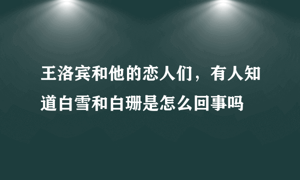 王洛宾和他的恋人们，有人知道白雪和白珊是怎么回事吗