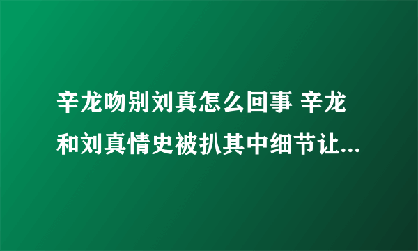 辛龙吻别刘真怎么回事 辛龙和刘真情史被扒其中细节让人泪目了