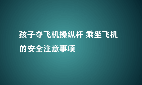 孩子夺飞机操纵杆 乘坐飞机的安全注意事项