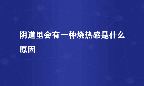 阴道里会有一种烧热感是什么原因