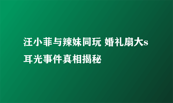 汪小菲与辣妹同玩 婚礼扇大s耳光事件真相揭秘