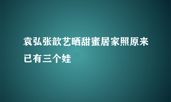 袁弘张歆艺晒甜蜜居家照原来已有三个娃