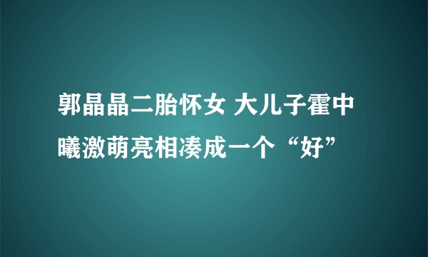 郭晶晶二胎怀女 大儿子霍中曦激萌亮相凑成一个“好”