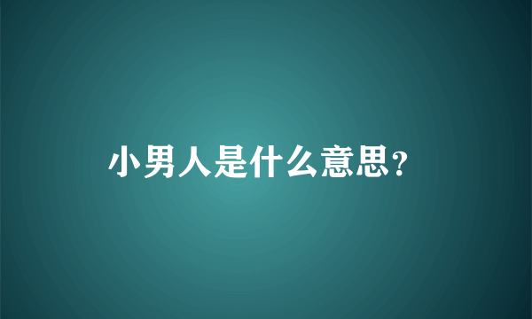 小男人是什么意思？