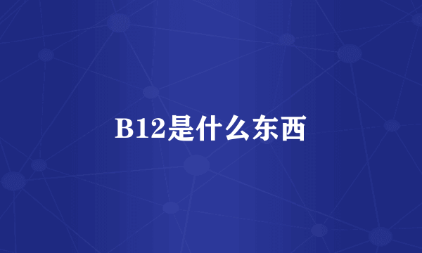 B12是什么东西