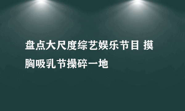 盘点大尺度综艺娱乐节目 摸胸吸乳节操碎一地