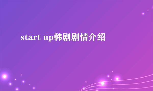 start up韩剧剧情介绍