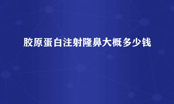 胶原蛋白注射隆鼻大概多少钱