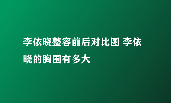 李依晓整容前后对比图 李依晓的胸围有多大