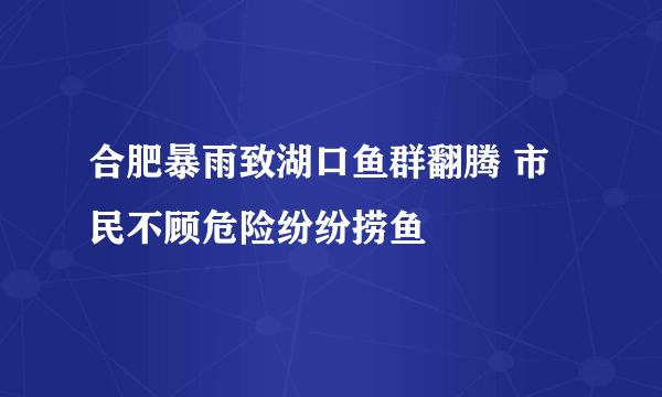 合肥暴雨致湖口鱼群翻腾 市民不顾危险纷纷捞鱼