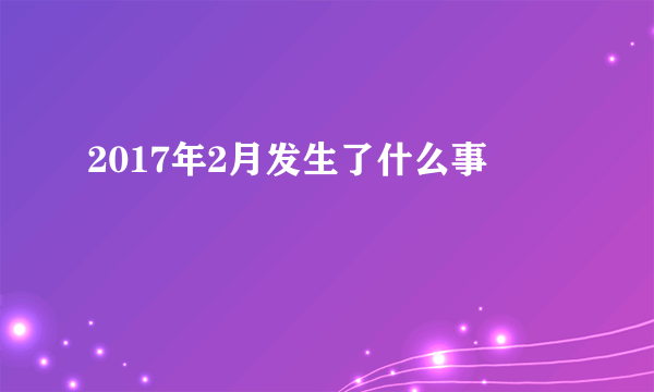 2017年2月发生了什么事