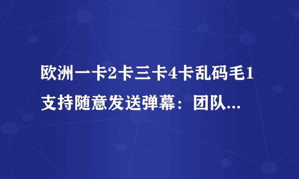 欧洲一卡2卡三卡4卡乱码毛1支持随意发送弹幕：团队的辛勤工作和奉献精神