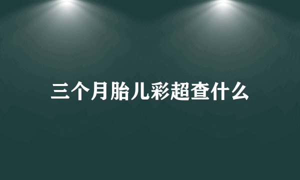 三个月胎儿彩超查什么