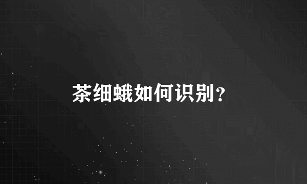 茶细蛾如何识别？