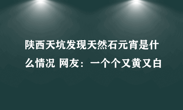 陕西天坑发现天然石元宵是什么情况 网友：一个个又黄又白