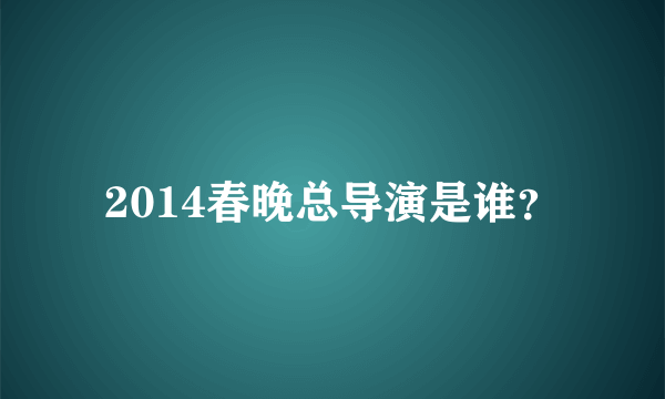 2014春晚总导演是谁？