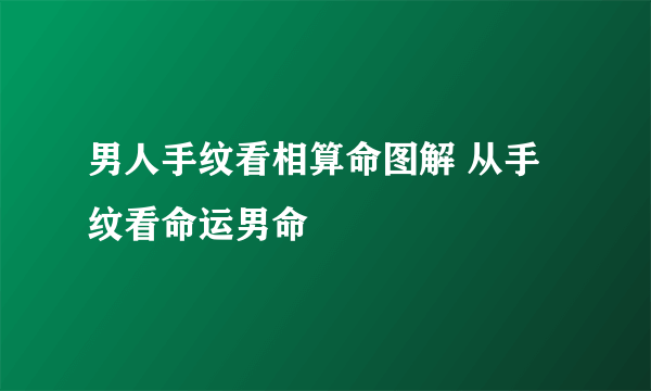 男人手纹看相算命图解 从手纹看命运男命