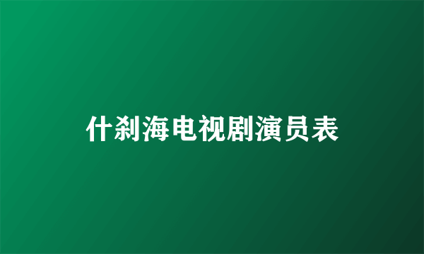 什刹海电视剧演员表