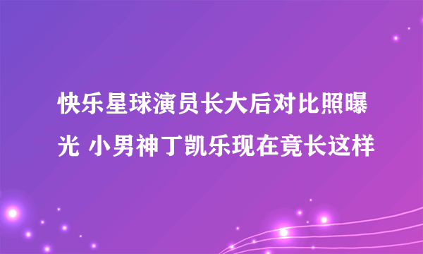 快乐星球演员长大后对比照曝光 小男神丁凯乐现在竟长这样