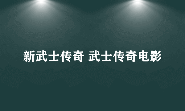 新武士传奇 武士传奇电影