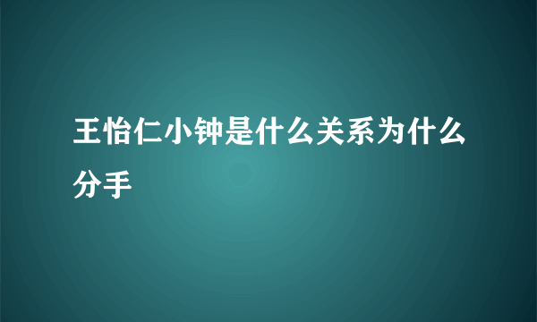 王怡仁小钟是什么关系为什么分手