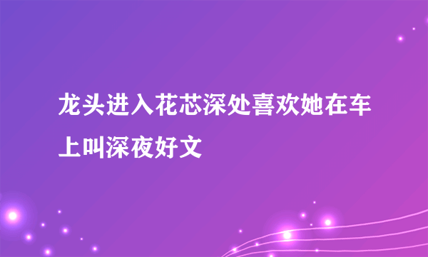 龙头进入花芯深处喜欢她在车上叫深夜好文