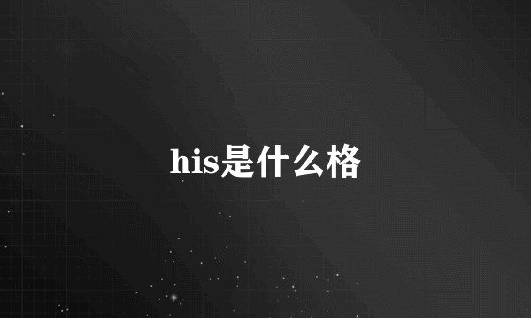 his是什么格