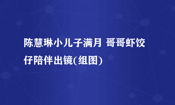 陈慧琳小儿子满月 哥哥虾饺仔陪伴出镜(组图)