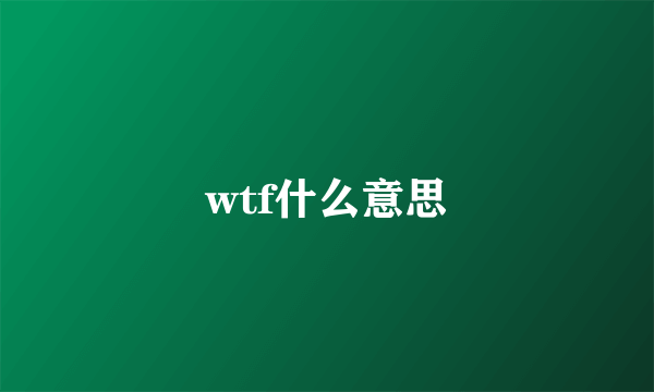 wtf什么意思