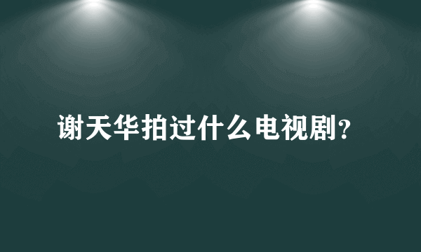 谢天华拍过什么电视剧？