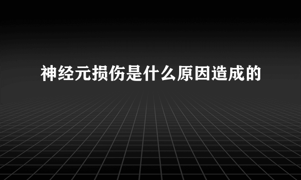 神经元损伤是什么原因造成的