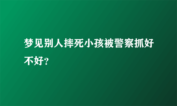 梦见别人摔死小孩被警察抓好不好？