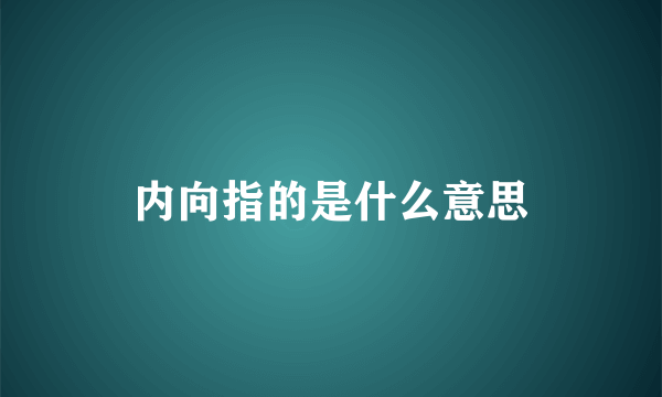 内向指的是什么意思