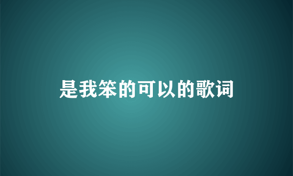 是我笨的可以的歌词