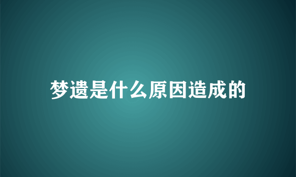 梦遗是什么原因造成的