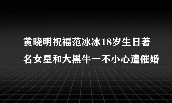 黄晓明祝福范冰冰18岁生日著名女星和大黑牛一不小心遭催婚