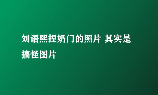 刘语熙捏奶门的照片 其实是搞怪图片